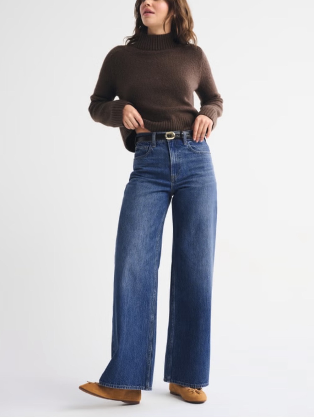 Abercrombie High Rise Wide Leg Jean - 29 - Dark Process
